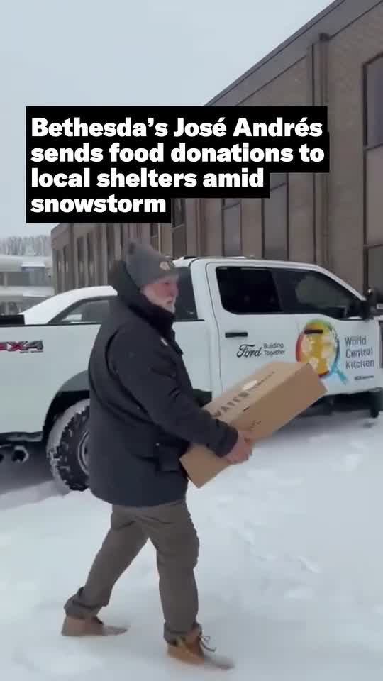 Bethesda’s José Andrés sends food donations to local shelters amid snowstorm
