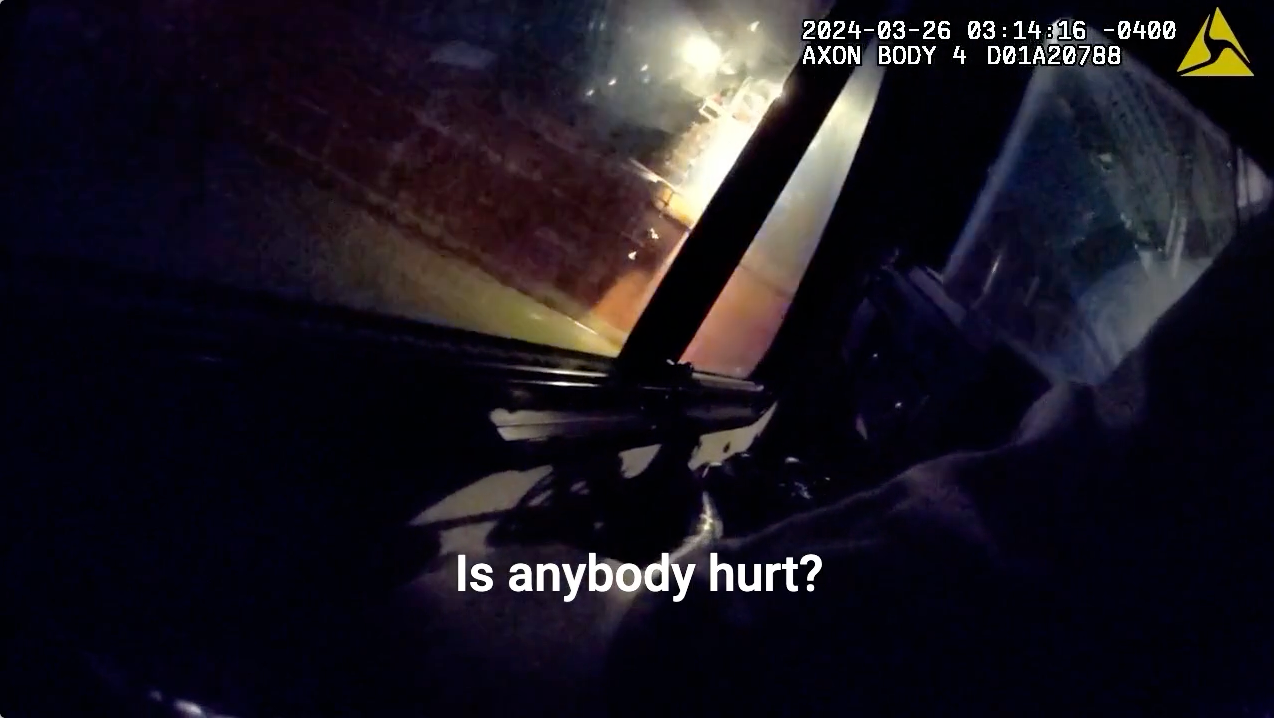 Newly released body camera video shows the shock and confusion among police officers in the immediate aftermath of the collapse of the Francis Scott Key Bridge.