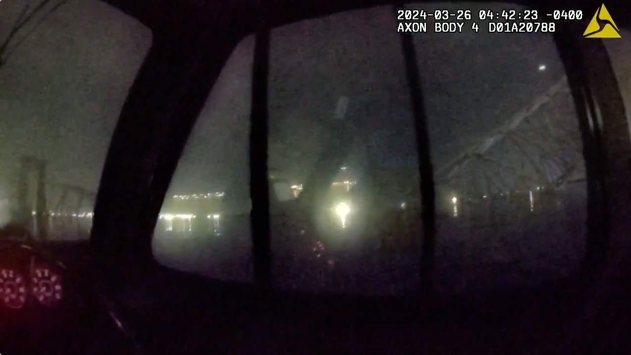 Newly released body camera video shows the shock and confusion among police officers in the immediate aftermath of the collapse of the Francis Scott Key Bridge.