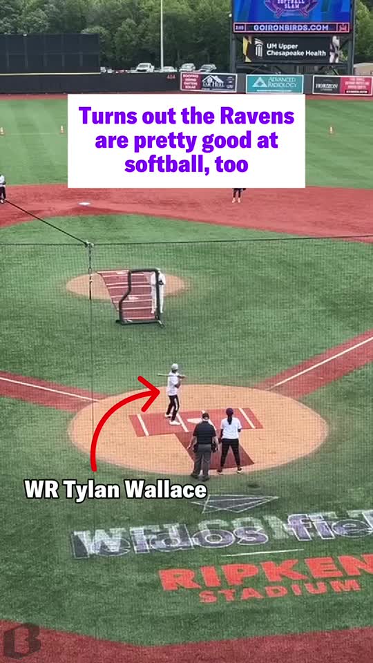 These Ravens can rake: Football players take swings for Special Olympics