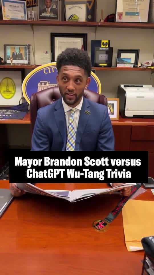 Baltimore Mayor Brandon Scott is a big fan of the Wu-Tang Clan. Can he beat ChatGPT trivia on his favorite rap group?
