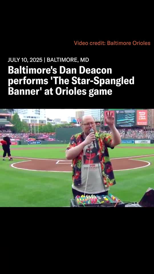 Dan Deacon performs national anthem before Orioles doubleheader