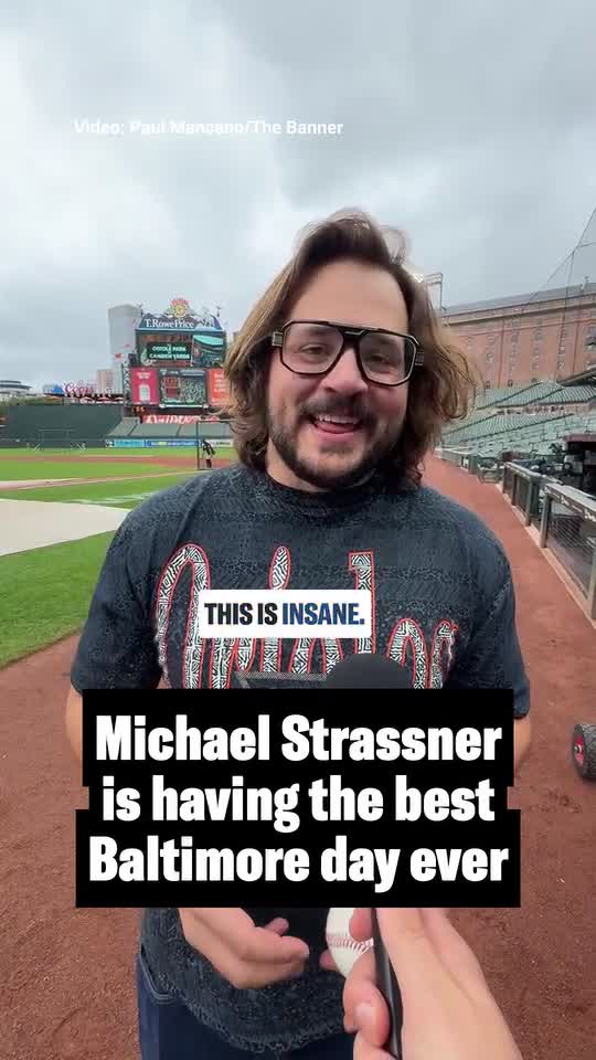 Michael Strassner is having the best Baltimore day ever