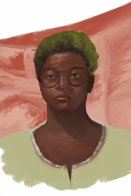 Banner reporter Clara Longo de Freitas' drawing process for MICA student, Cedar