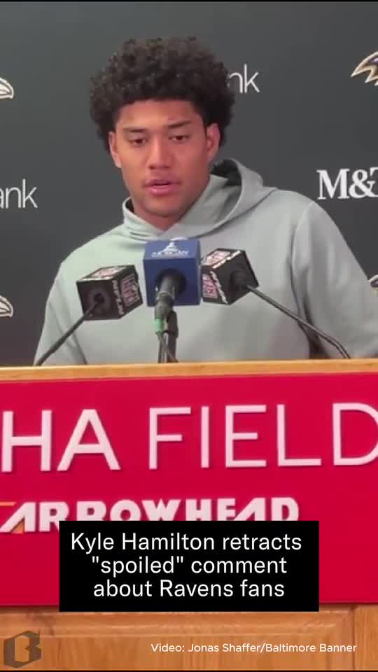 After Sunday's loss to the Chiefs, safety Kyle Hamilton retracted his comment from earlier in the week about Ravens fans being "spoiled."