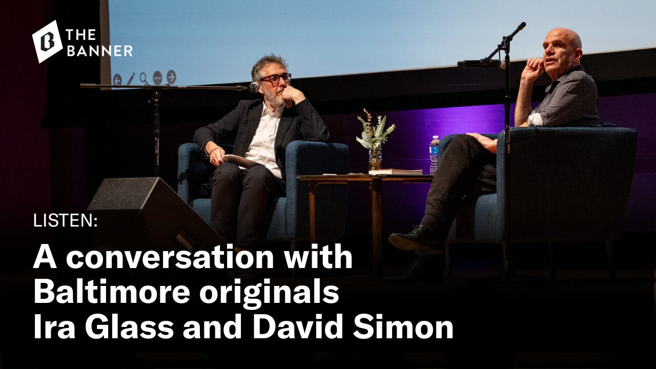 Ira Glass and David Simon met at the MICA Brown Center in Baltimore in September 2025.