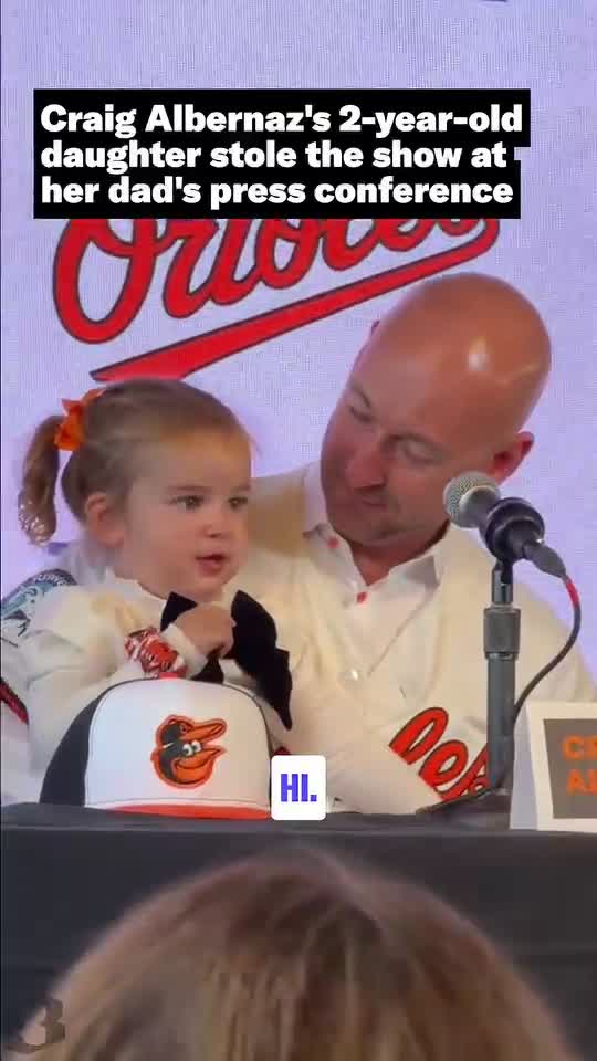 Craig Albernaz's two-year-old daughter, Gigi, stole the show at his introductory press conference as the next manager of the Baltimore Orioles.
