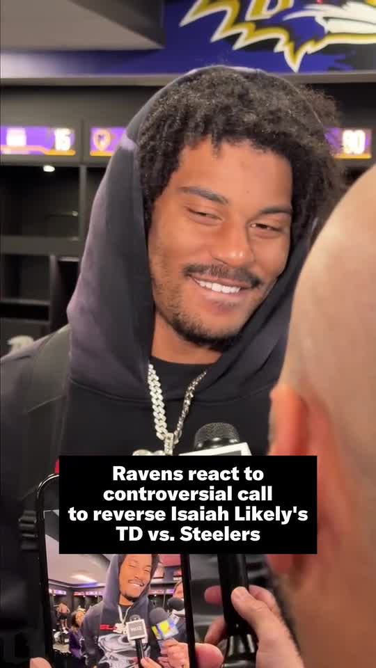 Ravens TE Isaiah Likely had a touchdown wiped off the board in the fourth quarter in a loss to the Steelers.